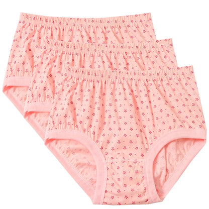 3pcs Pure Cotton Women Panties Large Size High Waist Underwear Plus Size Female