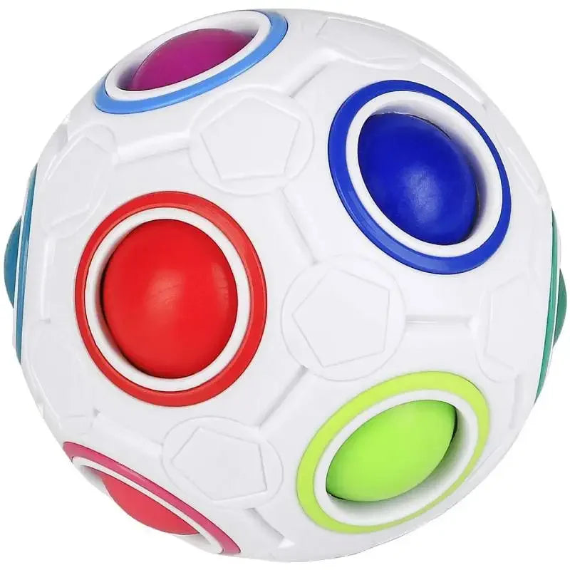 Rainbow Puzzle Ball Magic Speed Cube Ball Fun Stress Reliever Sensory Puzzle Fidget Ball for Kids Autism