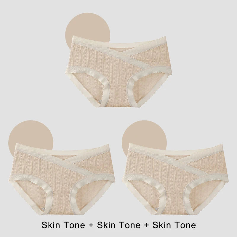 3PCS Soft Briefs V-shaped Abdominal Support Pregnancy Childbirth Female Underwear
