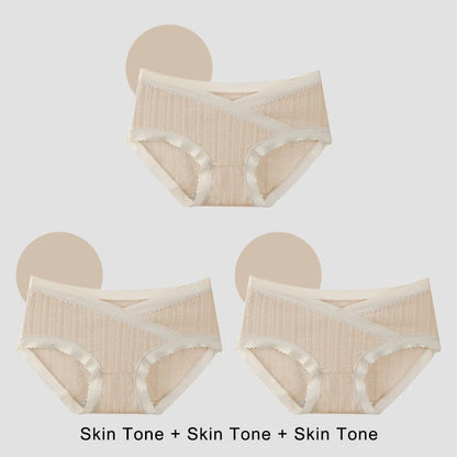 3PCS Soft Briefs V-shaped Abdominal Support Pregnancy Childbirth Female Underwear