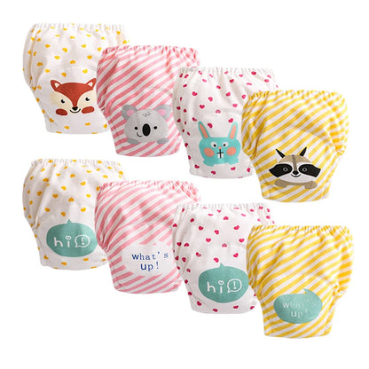 8pcs/6pcs Washable Baby Potty Training Pants Reusable Toilet Trainer Panty Reusable Cloth Diaper