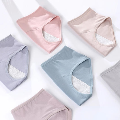 3PCS/set Women's menstrual briefs large flow postpartum water absorption leakproof pure cotton