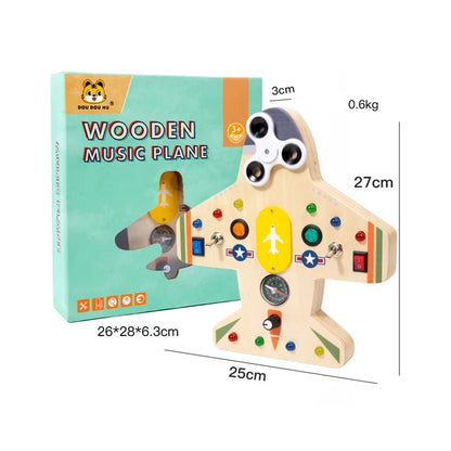 Montessori Busy Board LED Light Switc Toys Toddler Wooden Sensory Activitie Board Travel Toys Baby Switch Control Education Game