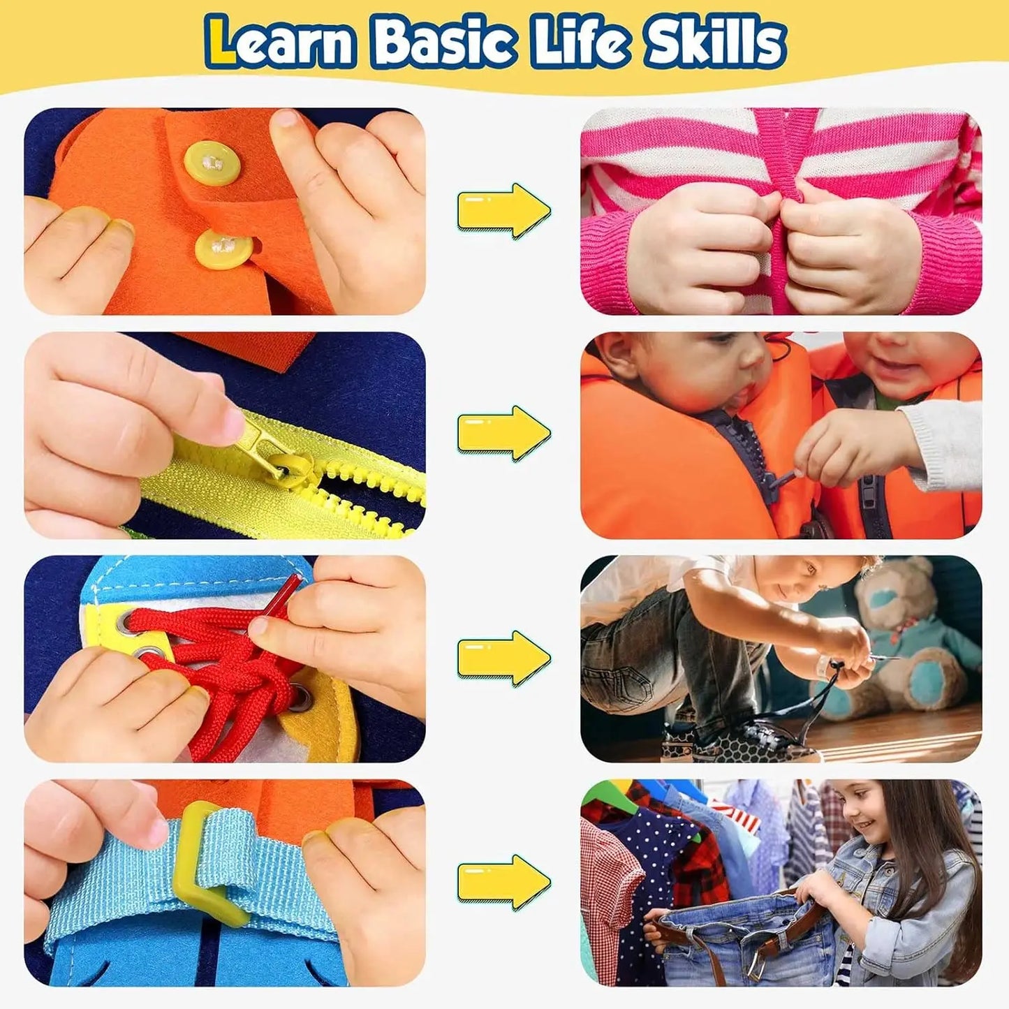 Sensory Play Board Busy Board Leaning Toys For Toddlers Foldable Sensory Toy Toddler Activity Board-Educational Learn