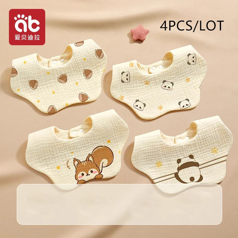 Soft Baby Bibs Bandana Saliva Towels Burp Cloths Newborn Infant Toddler 0-1Y Comfortable Waterproof Feeding Bibs 2/3/4﻿
