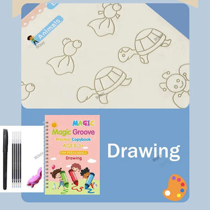 Reusable Children 3D Copybook For Calligraphy Numbers 0-10 Handwriting Copybooks Learning Math Writing Practice Book For Kids