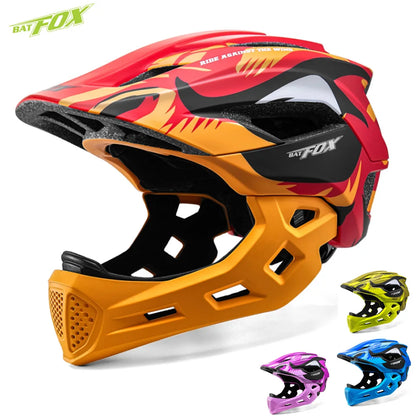 BATFOX child Bicycle helmet Detachable kids full face helmet for children motorcycle motocross helmet