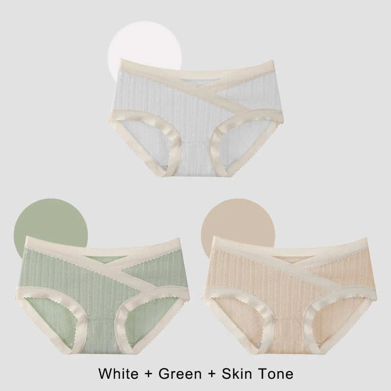 3PCS Soft Briefs V-shaped Abdominal Support Pregnancy Childbirth Female Underwear