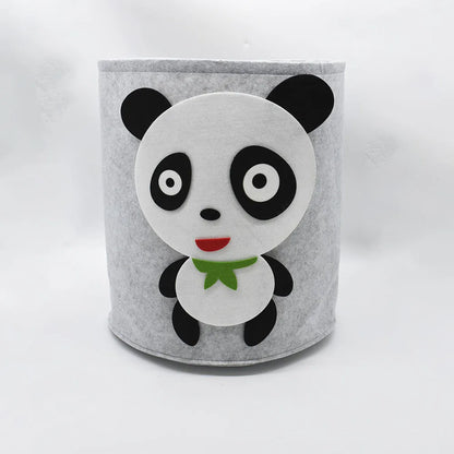 1/2/3/5PCS Baby Storage Basket Panda Dinosaur Cartoon Felt Organizer Laundry Dirty Clothes Bucket Toy Storage Box Gift Ideas