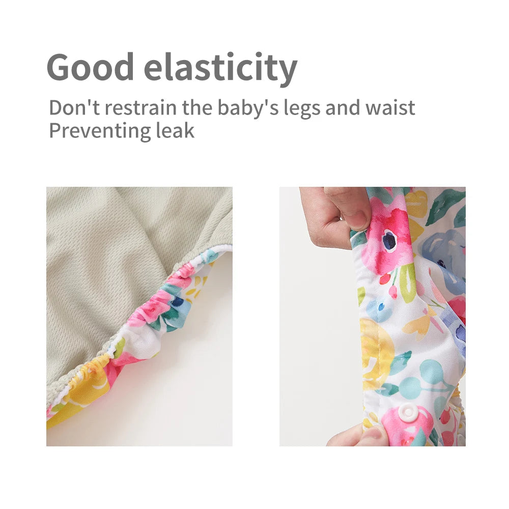 waterproof  baby cloth diaper with 4 absorbents cloths washable eco-friendly pocket cloth nappy