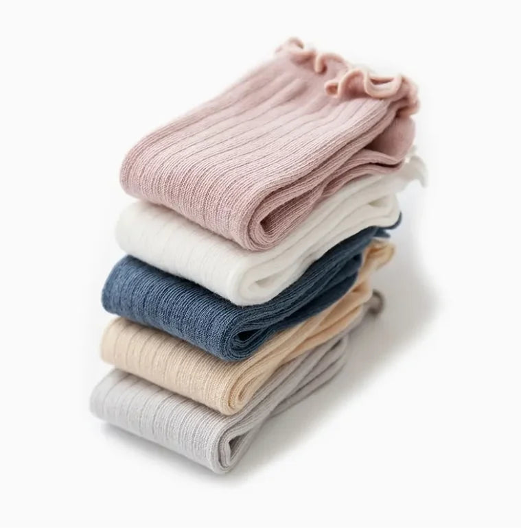 Baby & Toddler Knee-High Socks -Ribbed Texture Soft Stretchy All-Season Warmth, Elastic Cuff for Secure Fit Baby Leg Warmers