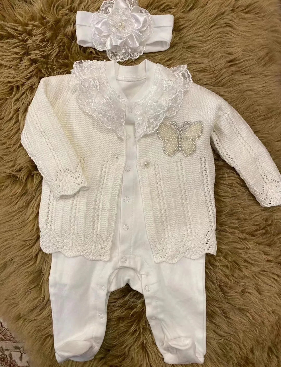 Onesie Baby Girl Crown Purple Home Coming Outfit Layette Jewels set Baptism Take Me Home Outfit Baby shower gift Newborn Gifts