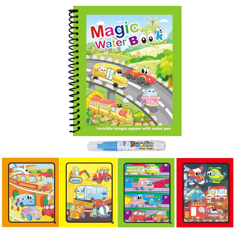 1pcs Kids Graffiti Picture Book with Refillable Water Pen Magic Water Painting Sensory Early Education Puzzle Drawing Toy