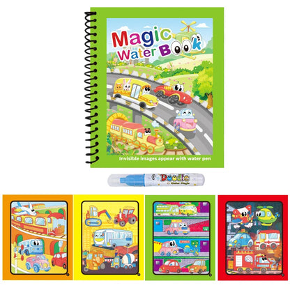 1pcs Kids Graffiti Picture Book with Refillable Water Pen Magic Water Painting Sensory Early Education Puzzle Drawing Toy