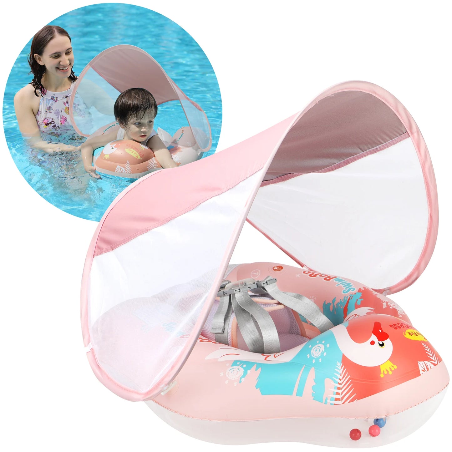 Swimbobo New Upgrades Mesh More Safety Soft Ventilate Seat Pocket Baby Inflatable Swimming Floating Kids Ring Circle Summer Toys