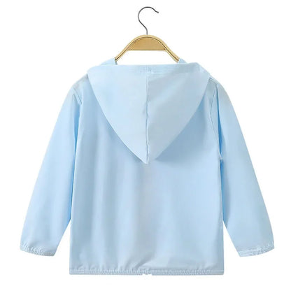 Summer Girls UV Sun Protection Clothing Thin Hooded Jacket for Kids Breathable Air Conditioner Shirt Clothes 2-10 Years