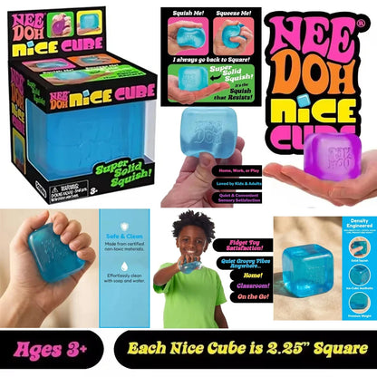 Squishy  Needoh Nice Cube Sensory Stress Reliever Fidget Tool Anti-Anxiety Relief Squeeze Kids Toy