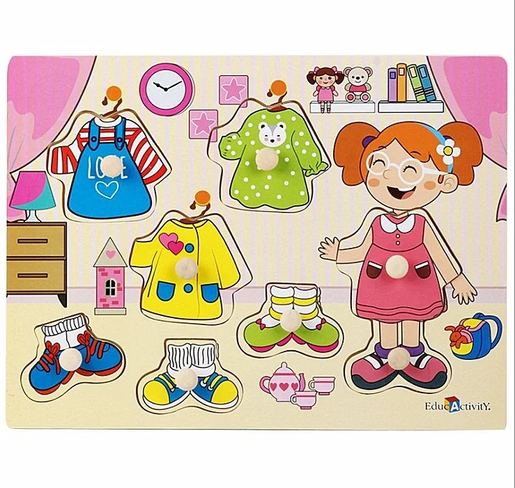 30cm Baby Toys Wooden Puzzle Hand Grab Board Educational Wood Puzzles for Kids Cartoon Animal Vehicle Child Gift