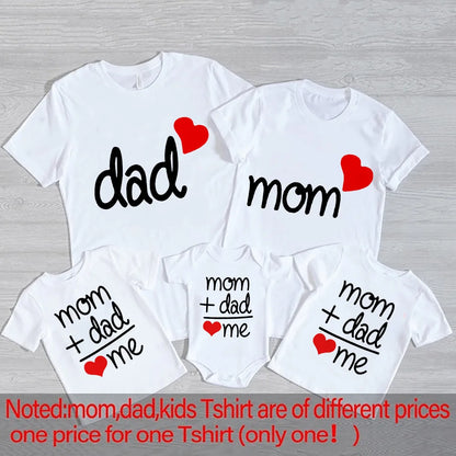 Mom Dad Me Family Matching Outfits Father Daughter Son Clothes Look Tshirt Dad and Me Dad Baby Kids Clothes Valentine Family Set