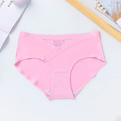 Women Maternity Panties for Pregnant Low-Waist Ice Silk Summer Shorts