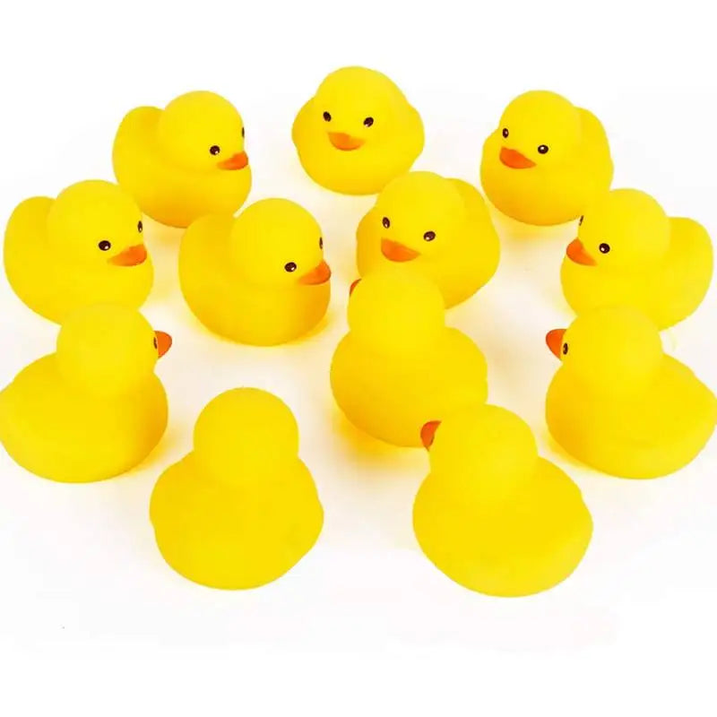 10pcs Preschool Rubber Ducks Squeak Float Ducks Bathtub