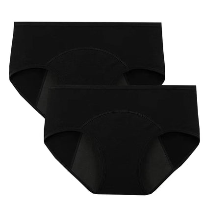2pcs Woman Menstrual Panties Breathable Large Size Female Cotton Brief Low Waist Postpartum