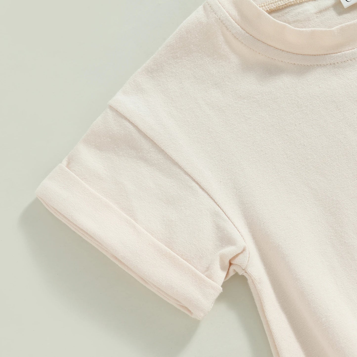 Baby Bodysuit Romper, Short Sleeve Solid Color Crewneck Pullover for Newborn Boys and Girls