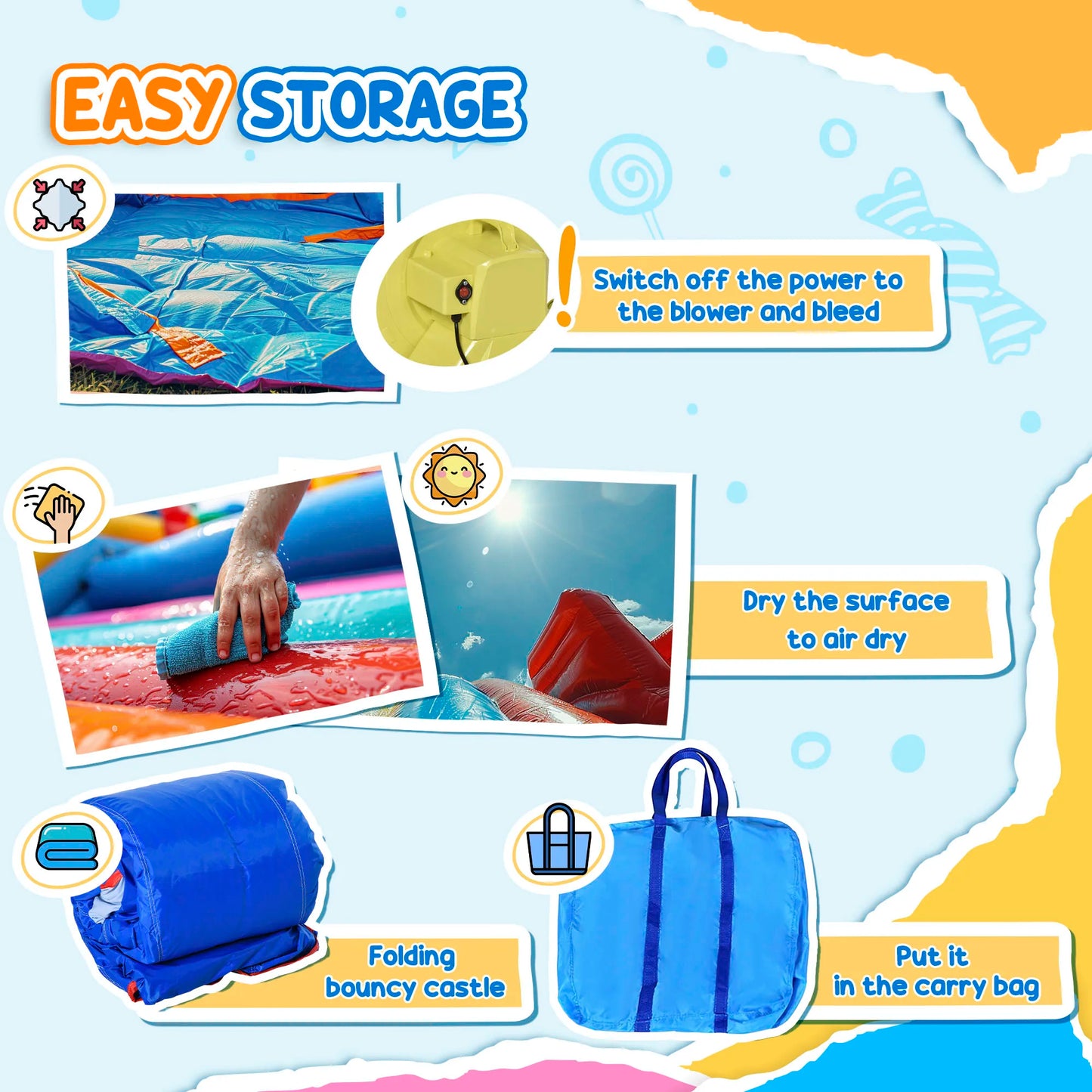 Unicorn 5-in-1 Large Inflatable Bounce House, Inflatable Water Slide for Kids
