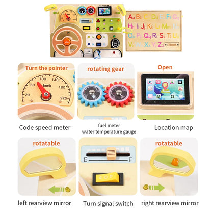 Montessori Busy Board LED Light Switc Toys Toddler Wooden Sensory Activitie Board Travel Toys Baby Switch Control Education Game