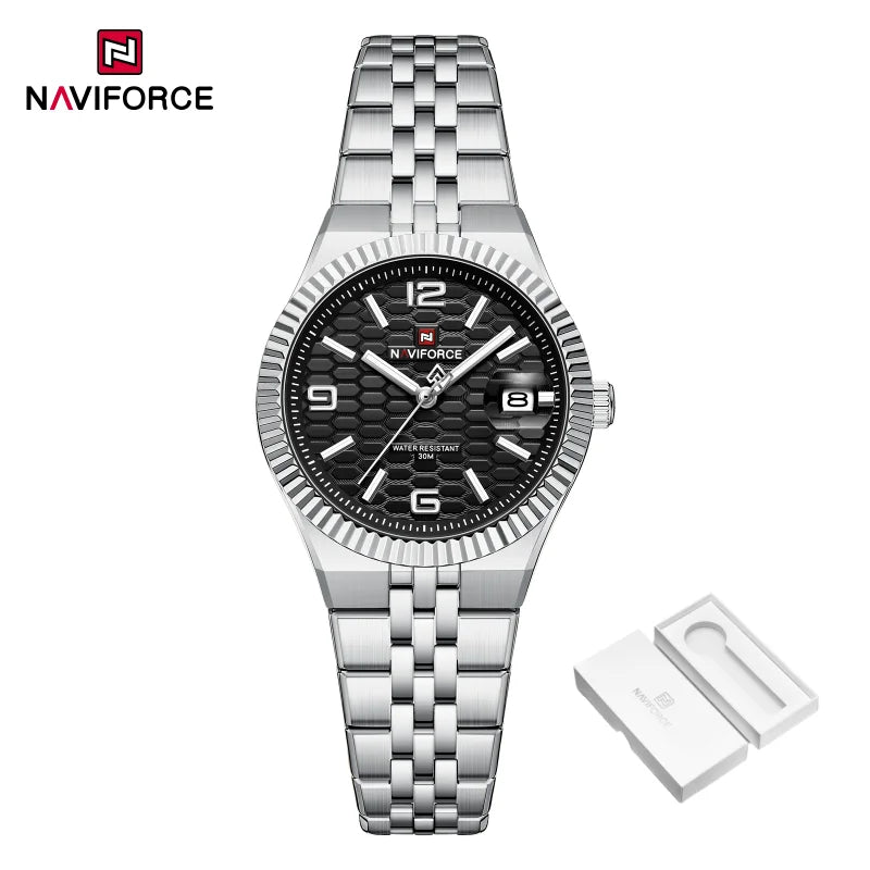 New NAVIFORCE Women 2026 Fashion Watch High Quality Waterproof Ladies Quartz WristWatches Female Steel Bracelet Romantic Clock
