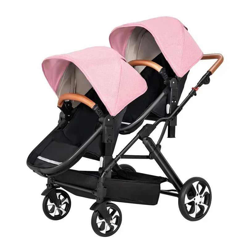 Foldable Twin stroller Lightweight New 2 in 1 baby trolley baby carriage with car seat Baby stroller for two children