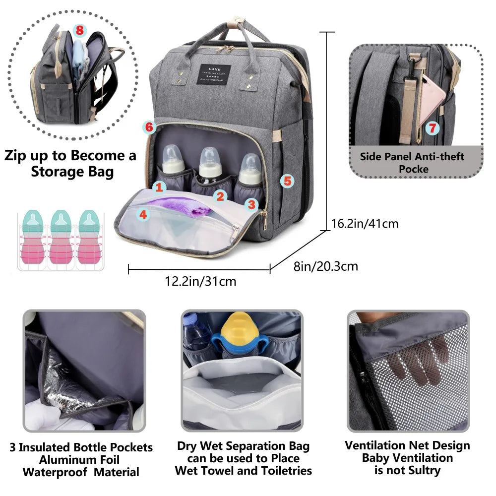 Mommy Bag Lightweight Portable Folding Large-capacity Travel Maternity Bags