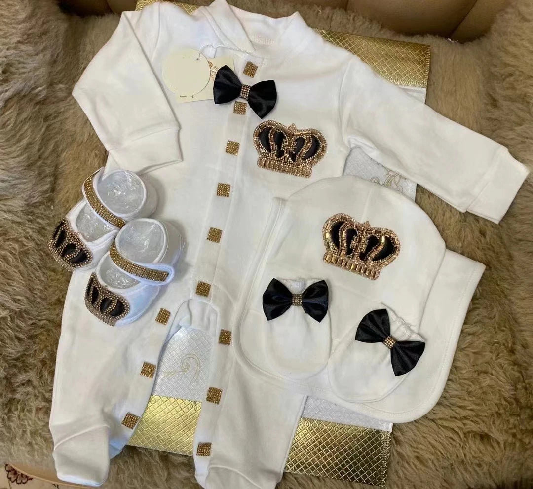 Onesie Baby Girl Crown Purple Home Coming Outfit Layette Jewels set Baptism Take Me Home Outfit Baby shower gift Newborn Gifts