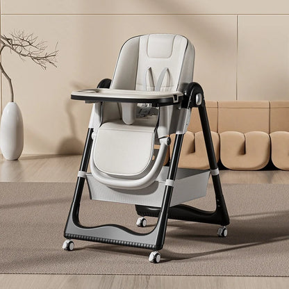 Foldable Baby Dining Chair Portable Highchair Adjustable Height Growth Chair Multifunctional