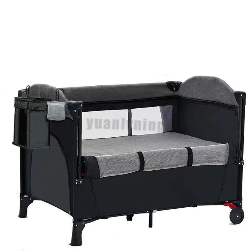 Portable Baby Crib New Multifunctional 4 In 1 Foldable Baby Cot with Diaper Kid Table Cradle Rocker Bed Furniture