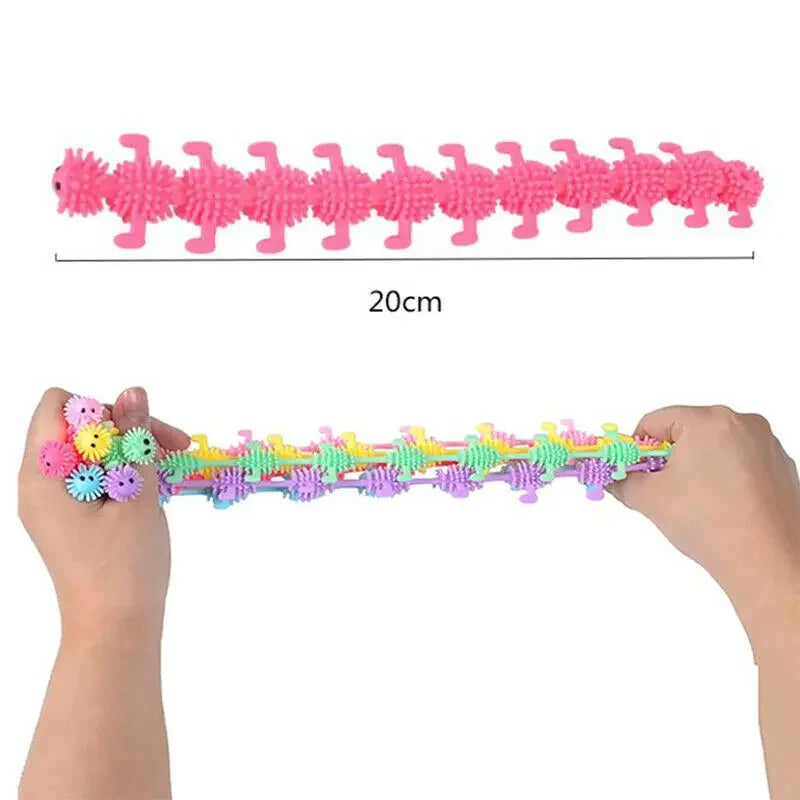 3pcs Stretchy String Fidget Toys Colorful Long Noodle Stretch Toys Worm Caterpillar Toy Sensory Toys for Kids Toddler Autism
