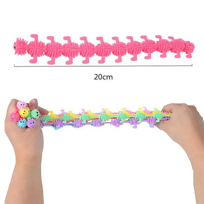 3pcs Stretchy String Fidget Toys Colorful Long Noodle Stretch Toys Worm Caterpillar Toy Sensory Toys for Kids Toddler Autism