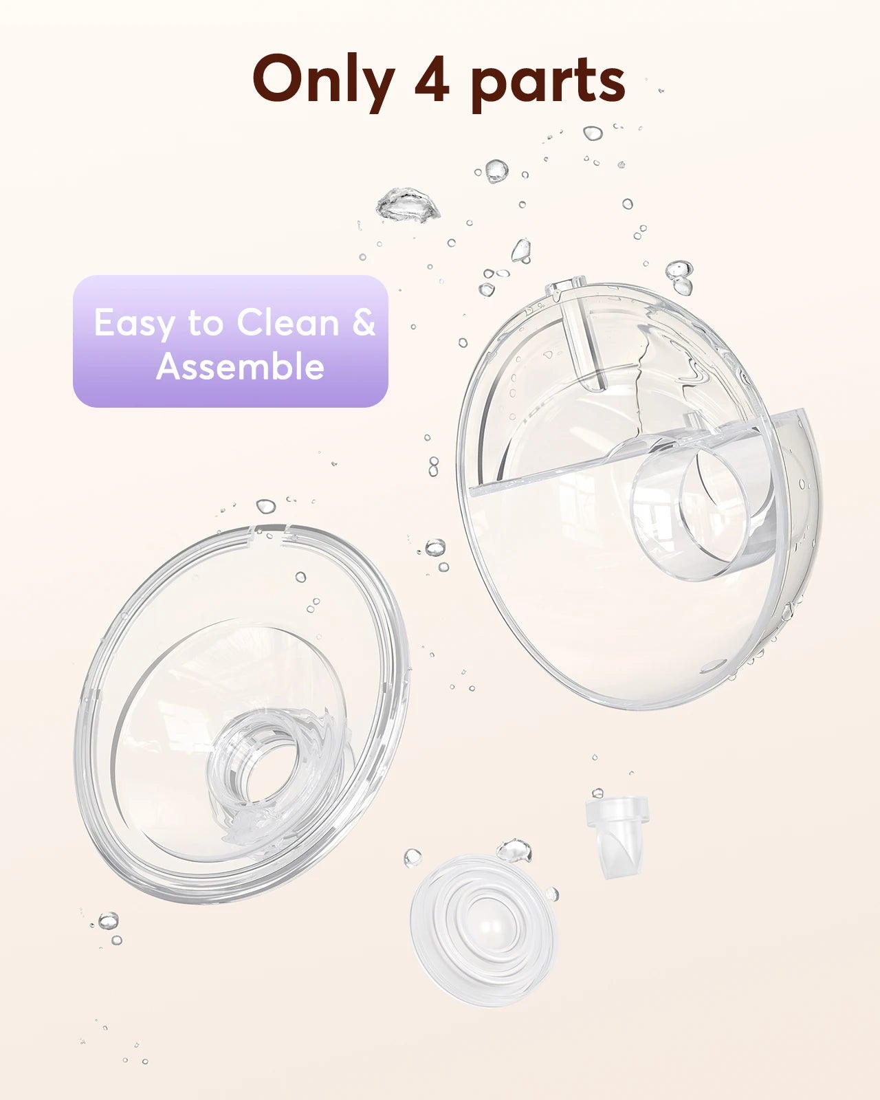 Hands Free Breast Pump K9 Wearable Breast Pump Electirc Portable with 4 Modes & 12 Levels, Max 325mmHg Strong Suction 17/19/21/24/27mm Flange Inserts Wearable Breastfeeding Pump, 2 Pack