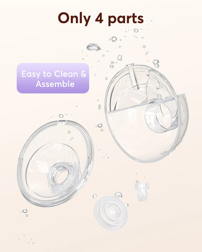 Hands Free Breast Pump K9 Wearable Breast Pump Electirc Portable with 4 Modes & 12 Levels, Max 325mmHg Strong Suction 17/19/21/24/27mm Flange Inserts Wearable Breastfeeding Pump, 2 Pack