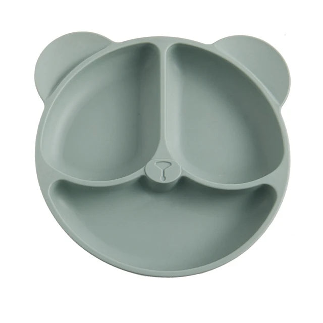 2023New Silicone Baby Sucker Dining Plate Solid Cute Cartoon Children Dishes Suction Toddler Training Tableware Kid Feeding Bowl