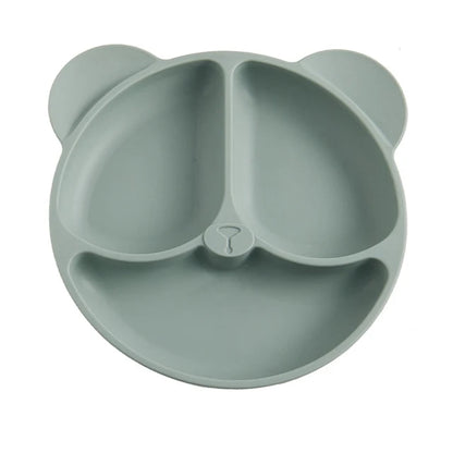 2023New Silicone Baby Sucker Dining Plate Solid Cute Cartoon Children Dishes Suction Toddler Training Tableware Kid Feeding Bowl
