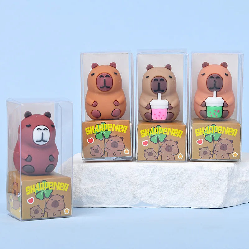 24 Pcs Cute Cartoon Capybara Shape Children's Pencil Sharpeners Primary School Student Stationery