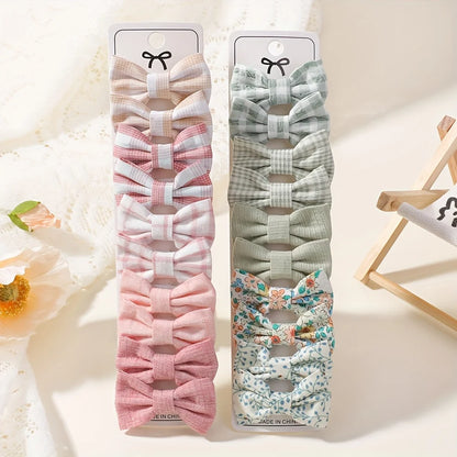 BABY BOWS 20Pcs/set Handmade Fabric Printed Barrette Boutique Mini Boutique Bangs Bow Hair Clip Ins Daisy Hairgripes