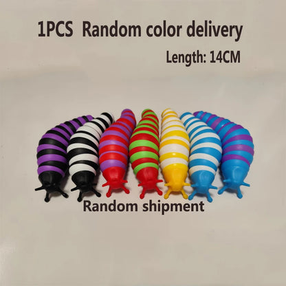 3D Slug Fidget Toy Colorful Slug Snail Flexible All Ages Relief Anti-Anxiety Sensory Toys for Children