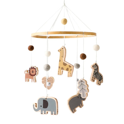 Baby Wooden Crib Mobile Bed Bell Hanging Rattle Toy Newborn Music Box Bed Bell Hanging Toys Holder Bracket Infant Crib Baby Gift