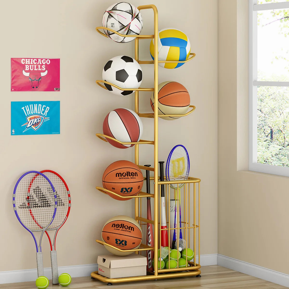 Indoor Children Storage Rack Ball Storage Rack