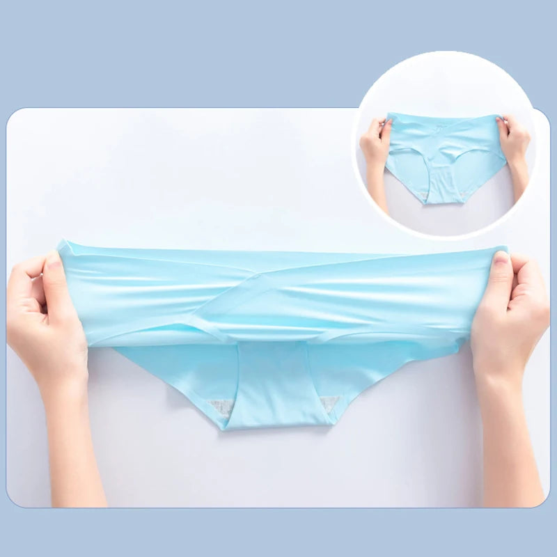 Women Maternity Panties for Pregnant Low-Waist Ice Silk Summer Shorts