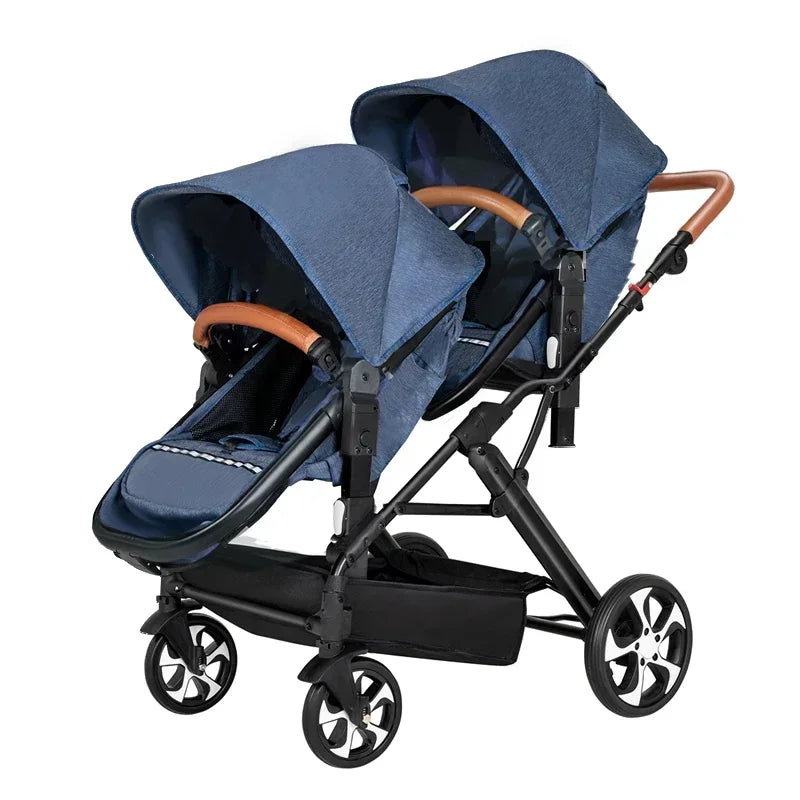 Foldable Twin stroller Lightweight New 2 in 1 baby trolley baby carriage with car seat Baby stroller for two children