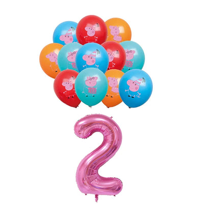 Peppa Pig Birthday Party Decorations Balloons Plate Cup Banner Tableware Set for Baby Shower George Page Party Favors Kids Gifts