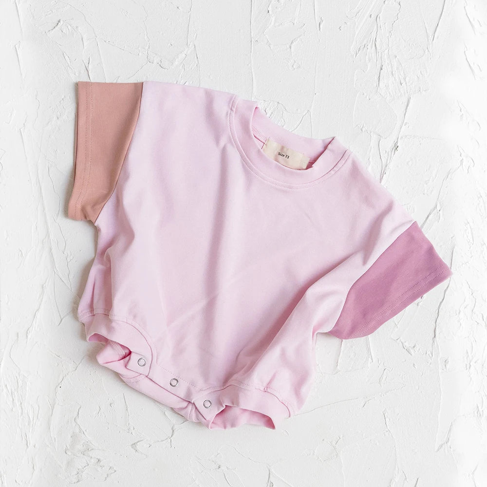 Summer Baby Romper, Oversized Unisex Cotton Short Sleeve Bodysuit for Newborns